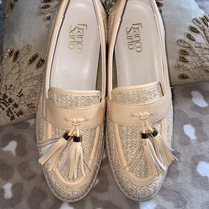 Franco Sarto Beige Tassel Loafers